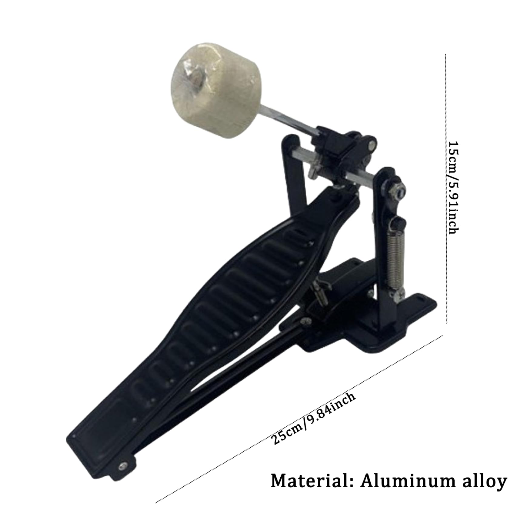 Pedale per grancassa con battente, pedale per grancassa in lega di alluminio, pedali di ricambio per basso, accessori per batteria di lunga durata, nero