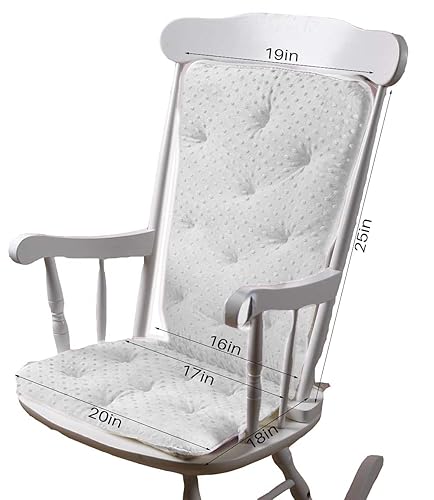 Miniatura 3 de Baby Doll Bedding Heavenly Soft - Cojín para silla mecedora para adultos color blanco silla no incluida con el producto
