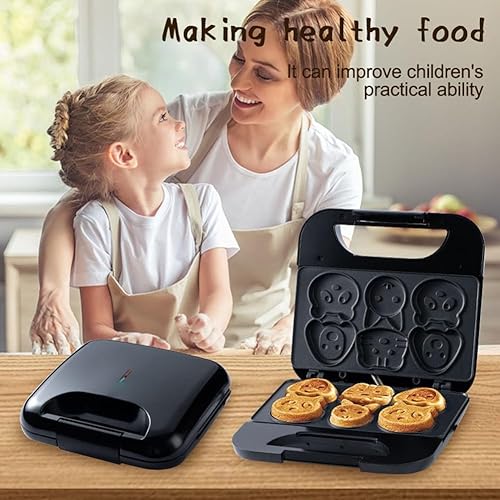 Miniatura 4 de Animal Mini WaffleMaker 6 Tortitas en forma de animal Máquina de desayuno antiadherente Waffler Iron Hogar para niños Adultos Regalo divertido US