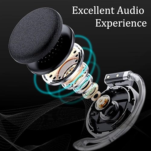 Miniatura 3 de Fuixiut Auriculares de oreja abierta Auriculares inalámbricos Auriculares Bluetooth Auriculares inalámbricos Auriculares Bluetooth (F2-Negro)