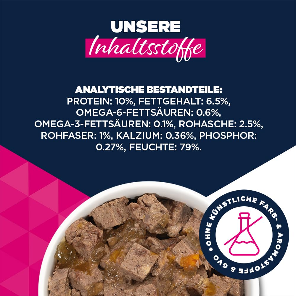 EUKANUBA Life Care Aliment Humide Chien Adulte 1 à 7 Ans Toutes Races, Pâtée Riche en Bœuf & Courges, Oméga-3, Calcium, Prébiotiques MOS, sans OGM Colorants Conservateurs, 6 boîtes de 400g