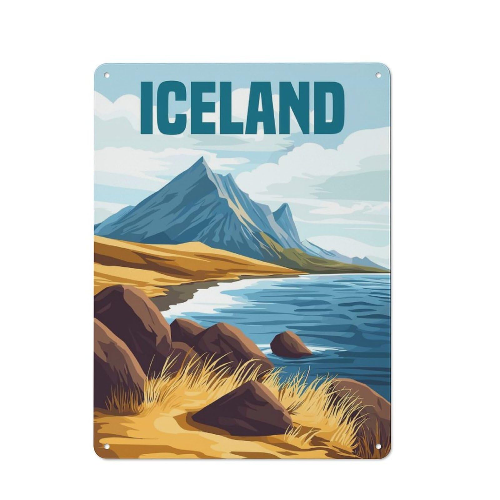 Classic Iceland Metal Sign 40x30cm, Classic Pub Decor for Diner, Restaurant, Shed Or Kitchen