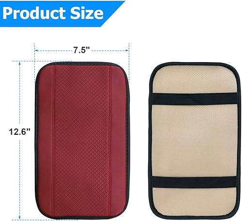 Miniatura 146 de Cojín de cuero para consola central de automóvil, 11.4 x 7.4 pulgadas, impermeable, funda para reposabrazos, accesorios de protección