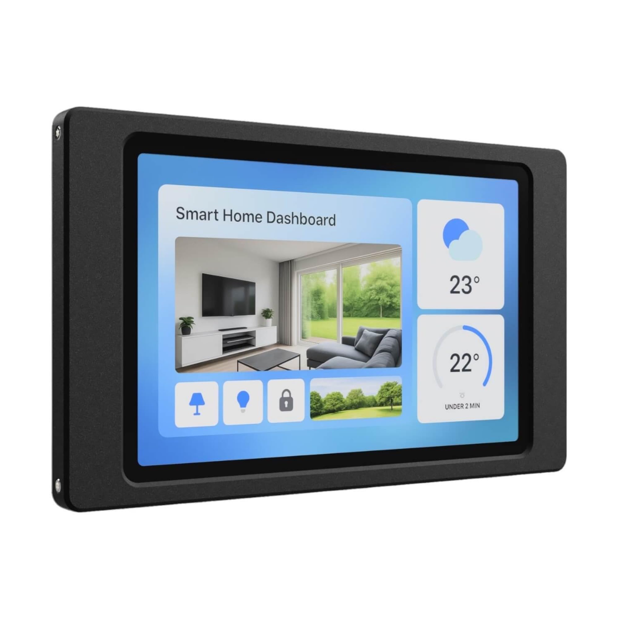Tablet Wandhalterung für Lenovo Idea Tab (11 Zoll, TB336) - Passgenauer & Flacher Rahmen für Smart Home Display & Dashboard - Feste Montage mit Kabelführung - Schwarz