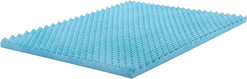 Miniatura 2 de Greaton, Cubrecolchones de espuma viscoelástica de gel contorneado de 2 pulgadas para mayor comodidad y apoyo, Queen, color azul