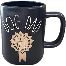 Rae Dunn Fathers Day Coffee Tea Ceramic Mug, #1 Dog Dad