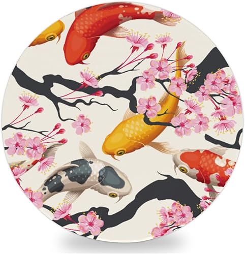 Miniatura 2 de Juego de 4 posavasos para bebidas, posavasos japoneses japoneses de corcho absorbentes de corcho para bebidas, posavasos redondos para tazas de