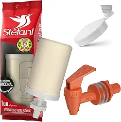 Kit Completo Stefani para Filtro de Barro – 1 Vela Filtrante Tradicional + 1 Boia Smart + 1 Torneira Clic Marrom | Reposição para Filtros por Gravidade