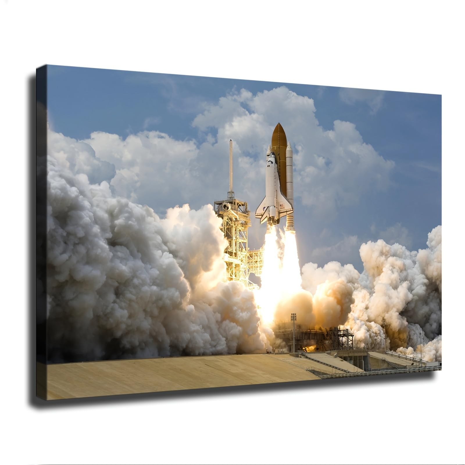 Rocket Launch Rocket Take Off Canvas Wall Prints poster Modern Home Aesthetic Decor Wall art for Bedroom Dorm (24x36inch Frame)