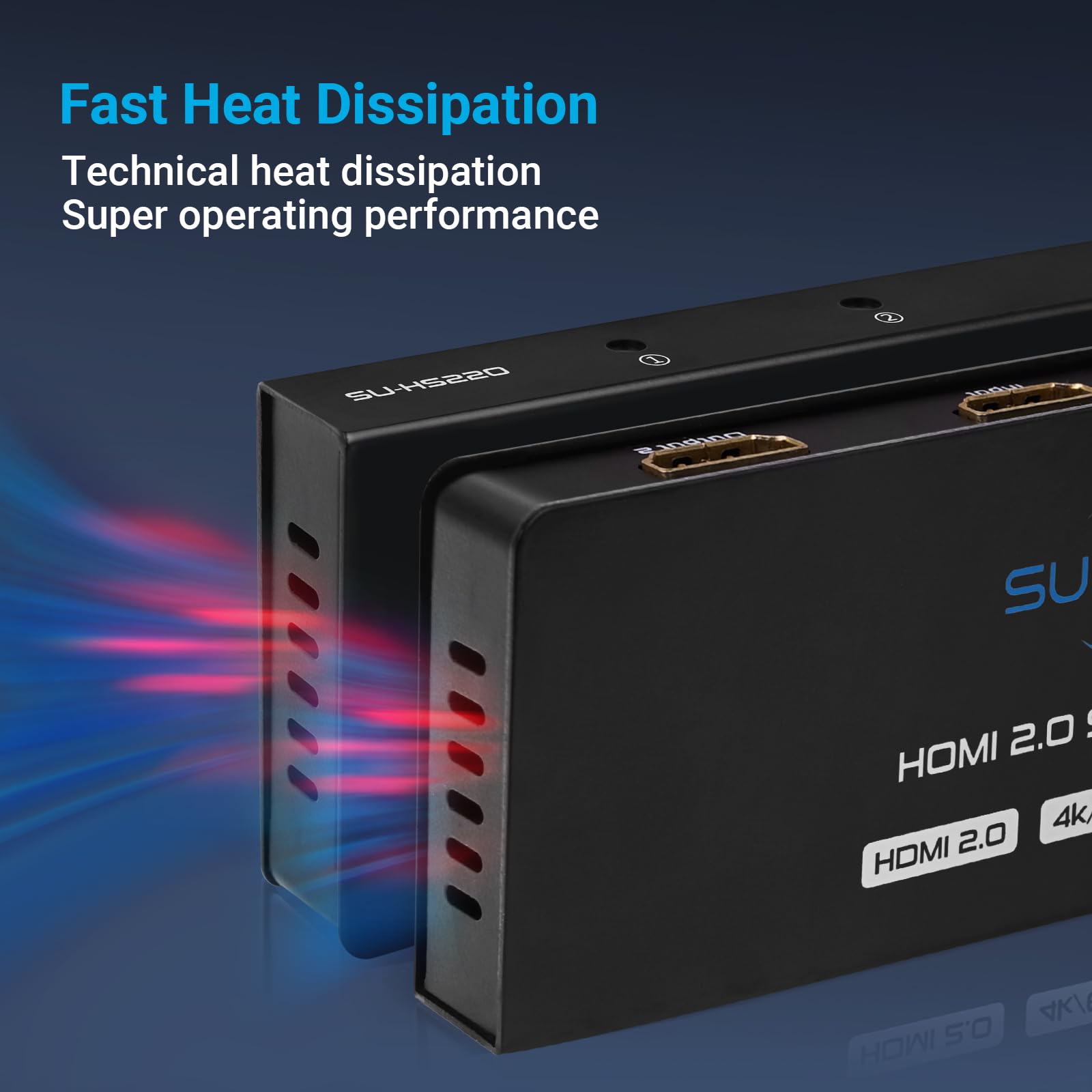 Huybaa - Duplicateur HDMI 1 Entrée 2 Sorties 4K@60Hz, Plug & Play, Compatible TV/Projecteur/Moniteur - Miroir Écran Parfait, Câble USB Inclus