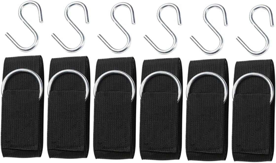 TOYANDONA 6pcs Adjustable Hammock Straps for Trees with Reinforced Rope and S-Hook, Heavy-Duty Outdoor Swing Hanging Ropes for Camping and Backyard Use