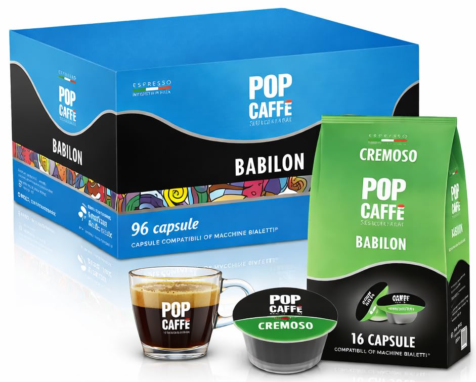 POP CAFFÈ 96 Capsule Compatibili Bialetti – Miscela Cremoso Intenso e Vellutato – Crema Densa e Persistente – Compatibili con Macchine Bialetti di Ultima Generazione