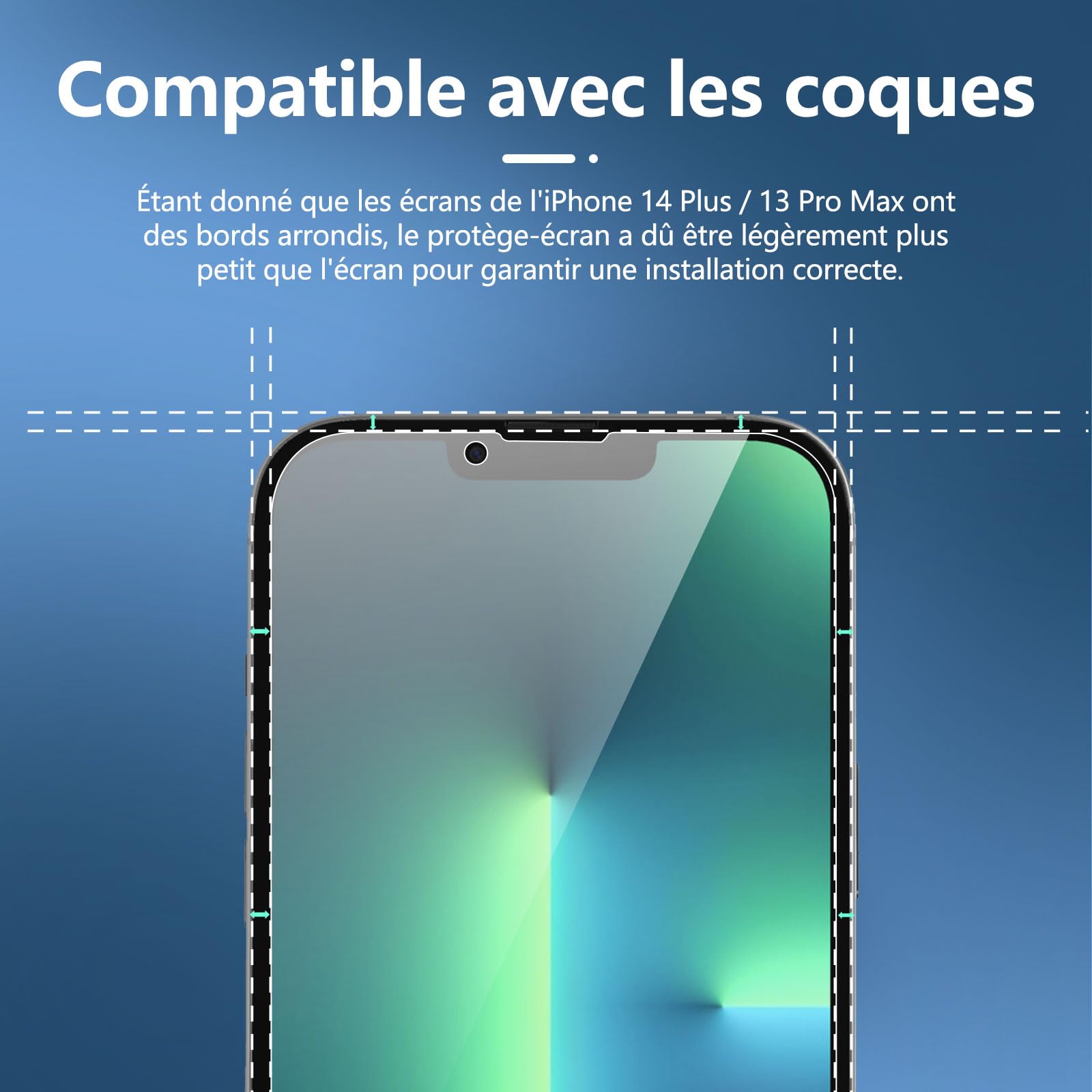 NEW'C 3 Sztuki, Prywatność Ochraniacz Ekranu dla iPhone 13 Pro Max, iPhone 14 Plus (6,7 Cala), Udoskonalony Kąt Prywatności 28 Stopni, Ultra Trwała Twardość 9H, Bez Bąbelków