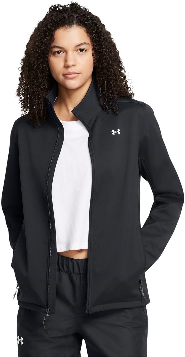 Under Armour Womens ColdGear Infrared Shield 2.0 Soft Shell, (002) Black / / White, Medium - Image 2