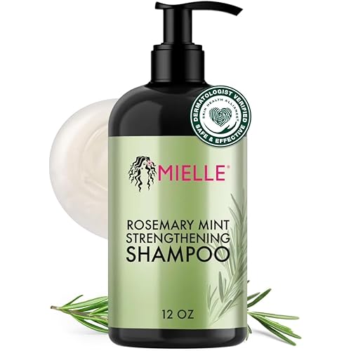 Mielle Organics Rosemary Mint Hair Strengthening Biotin Shampoo - Moisturizing Hair Shampoo for Women and Men to Gently Cleanse, Repair & Protect Strands (12 oz)
