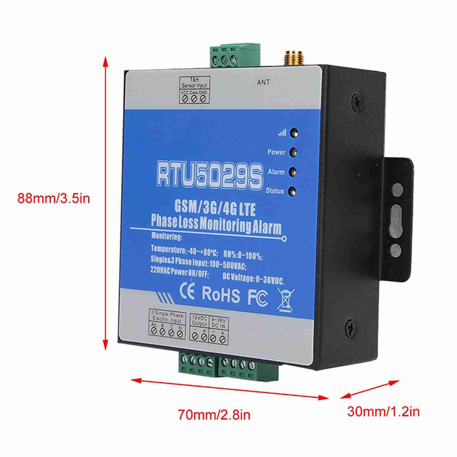 RTU5029 GSM 380 V, Temperatur-Feuchtigkeitsalarm Power RTU5029 3-Phasen-Verlust-Fehlerstatus-Überwachungscontroller 100 240 V