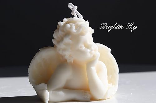 Vela de ángel de Brighter Sky|Cera natural|Decoración de velas|Regalo para ella|Vela linda|Aceite esencial|Ideas de velas|cera derretida|Vela de