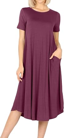 ALLLA Sleepwear for Womens Nightgowns Loungewears Shortsleeve Pajamas Causal Dress