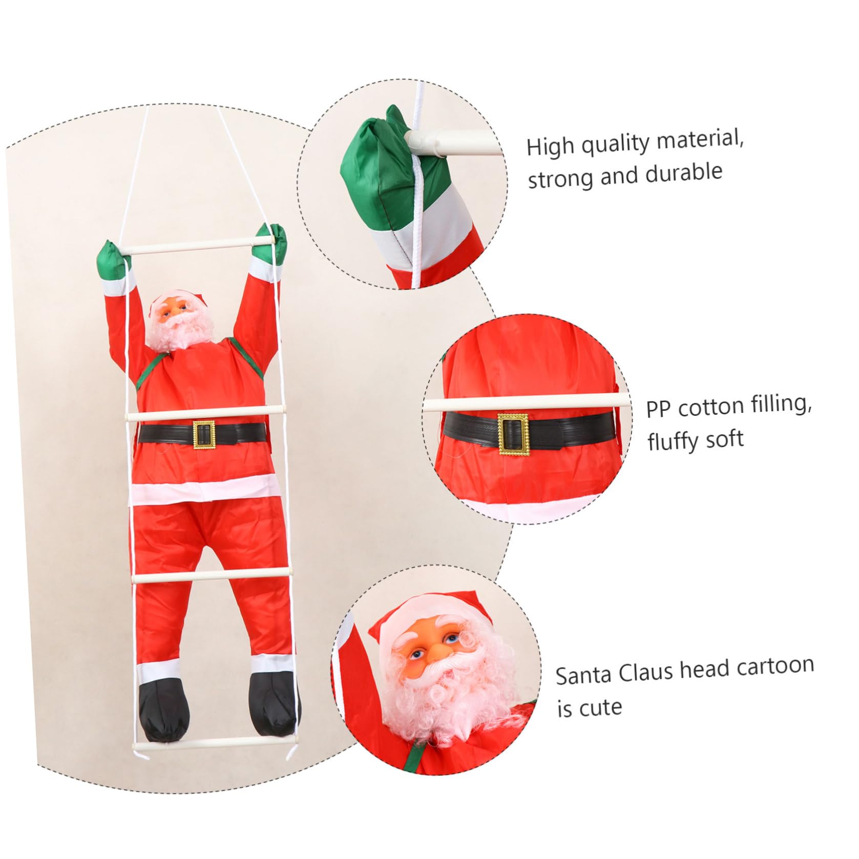 Angoily Colgante de Papá Noel para Escalera Adorno Navideño de Decoración Árbol de Navidad y Paredes Colgante de Papá Noel Subiendo Escalera