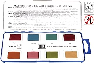 AMACO Non-Toxic Semi-Moist Underglaze Set - C in Pan, 1.5 oz, Assorted C...