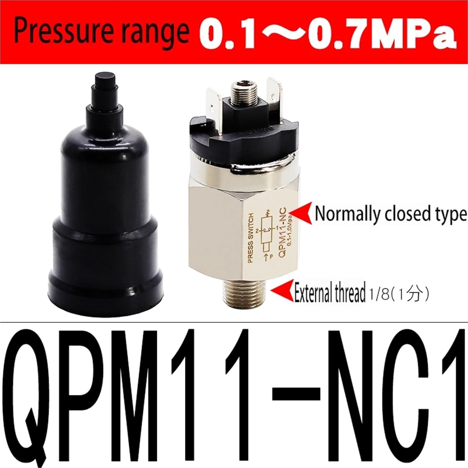 Pneumatic Adjustable Pressure Switch air Compressor Pressure Controller Accessories air Pump high Pressure Automatic QPM11-NO/NC(QPM11-NC1)