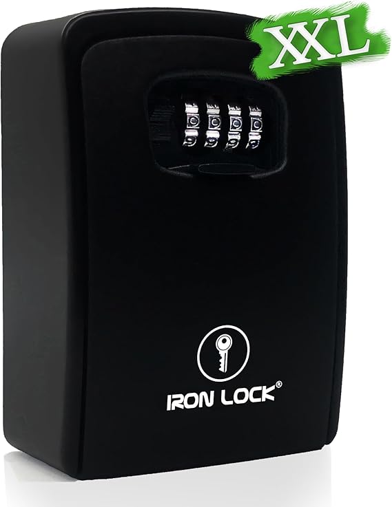 Iron Lock® XXL Key Lock Box Wall Mount for Keys 4 Digit Combination