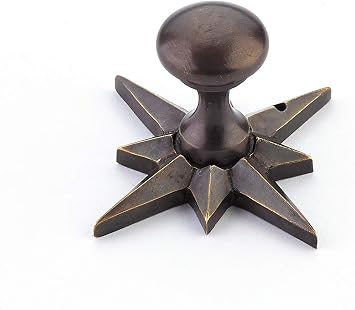 Schaub 982-DAB Sonata Knob with Star Backplate, Dark Antique Bronze, 11/16" Dia