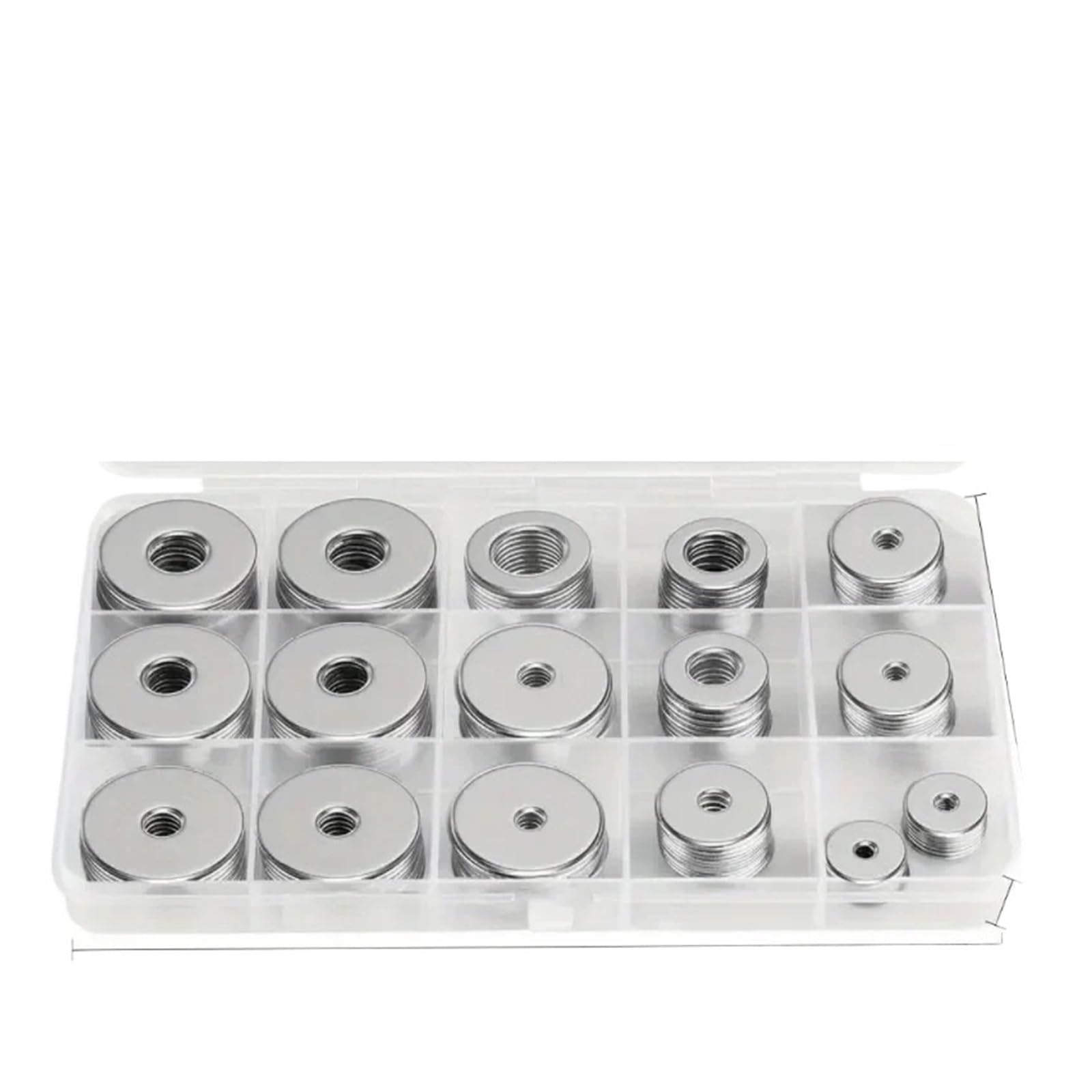 Edelstahl Beilagscheiben 100-teiliges Kotflügelscheiben-Set aus Edelstahl, flache Unterlegscheiben for Schrauben und Bolzen, Metall-Unterlegscheiben-Set (12 Größen M3–M12), sortiert, groß