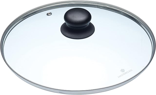 KitchenCraft MCGLLID26 MasterClass Glass Saucepan Lid, Designed to Fit most 26 cm Saucepans and Frying Pans, Silver