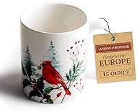 Vista 86 de Maison d' Hermine Taza de café con asas, tazas de porcelana fina de hueso, paquete de una taza de té para bebidas calientes, capuchino latte