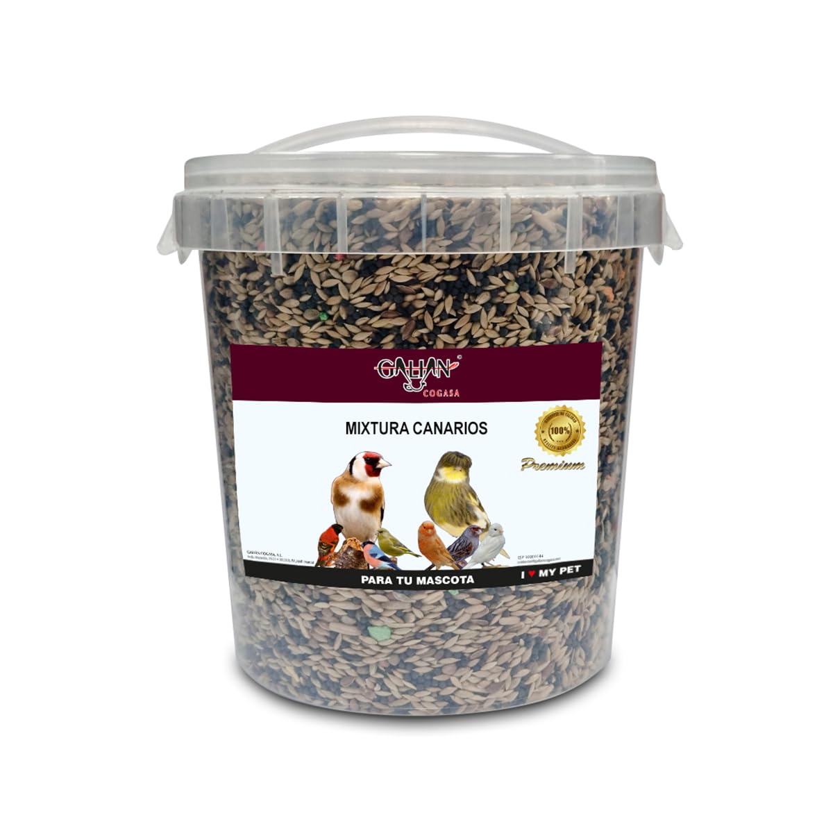 Alimento Premium para Canarios - Mezcla de Semillas, Cereales - Enriquecido con vitaminas - Ayuda al Funcionamiento intestinal óptimo - 20KG