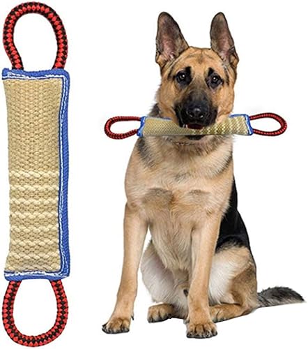 Miniatura 6 de Almohada de entrenamiento para perros, juguete de mordida de yute, juguete duradero para mordeduras de perro, equipo de entrenamiento para cachorros