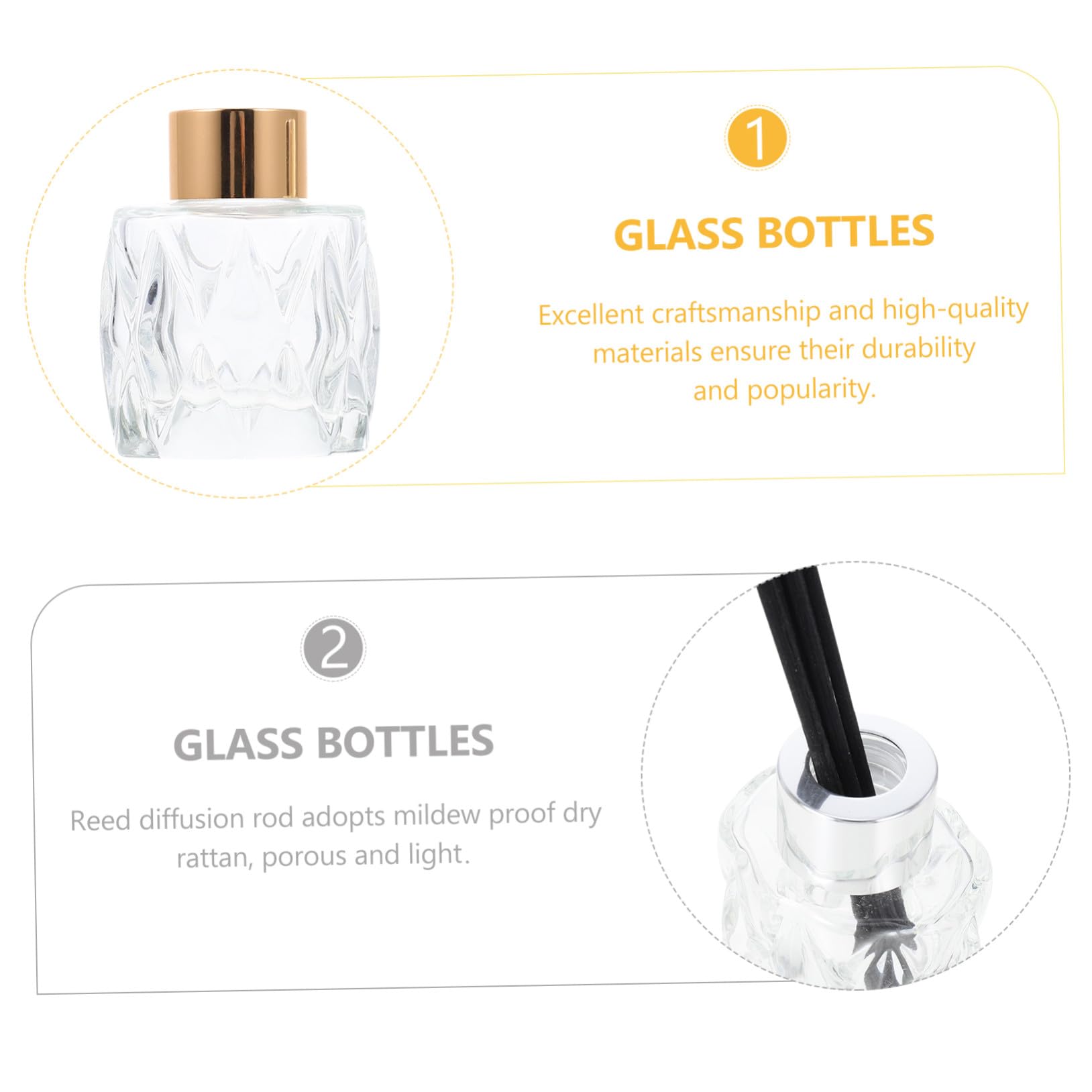 VALICLUD Glas-aromatherapieflaschen Für Zuhause Duftflaschen Mit Diffusorstab Einfache Duftflaschen Für Wohnzimmer Badezimmer Schlafzimmer Und Arbeitszimmer
