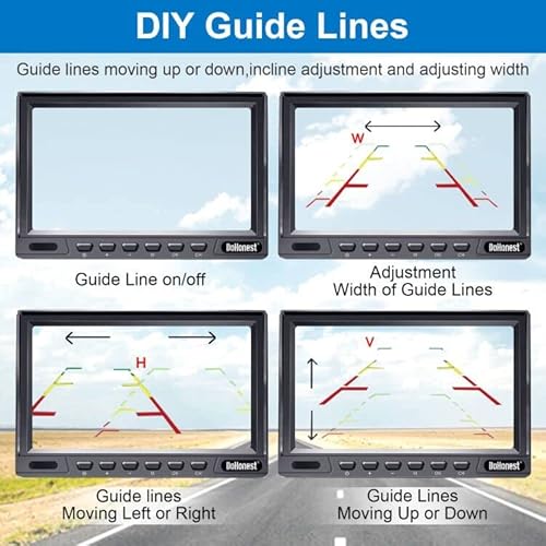 Dohonest Rv Backup Camera Hd 1080P 7'' Lcd Monitor System Infrared Night Vision Waterproof Metal Rear View Cam Adapter For Furrion Pre-Wired Rv Truck Trailer Camper Van V22 #TOP4