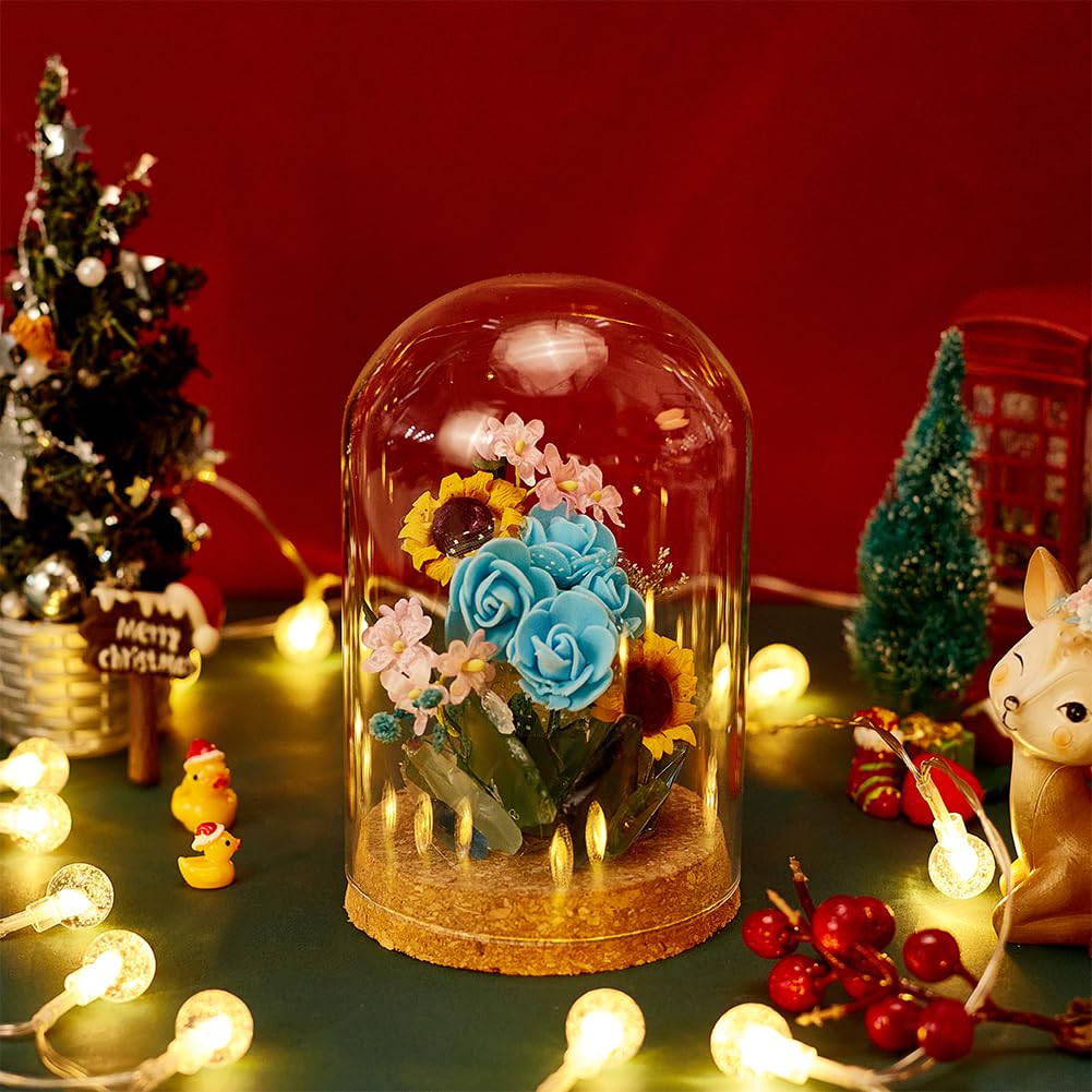 nbeads Eeuwige bloem glas display koepel-klok, glazen display met