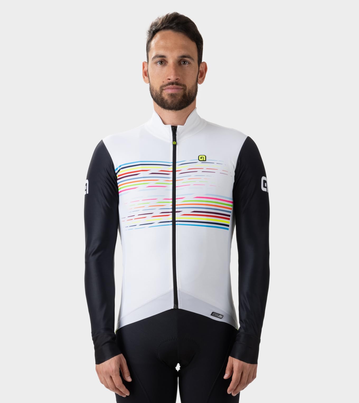Alé Cycling Męska koszulka z długim rękawem z logo PR.S, biała, L