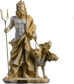 Pluto Hades Lord of The Underworld Greek Statue Dead Figurine Gold Tone 9.4"