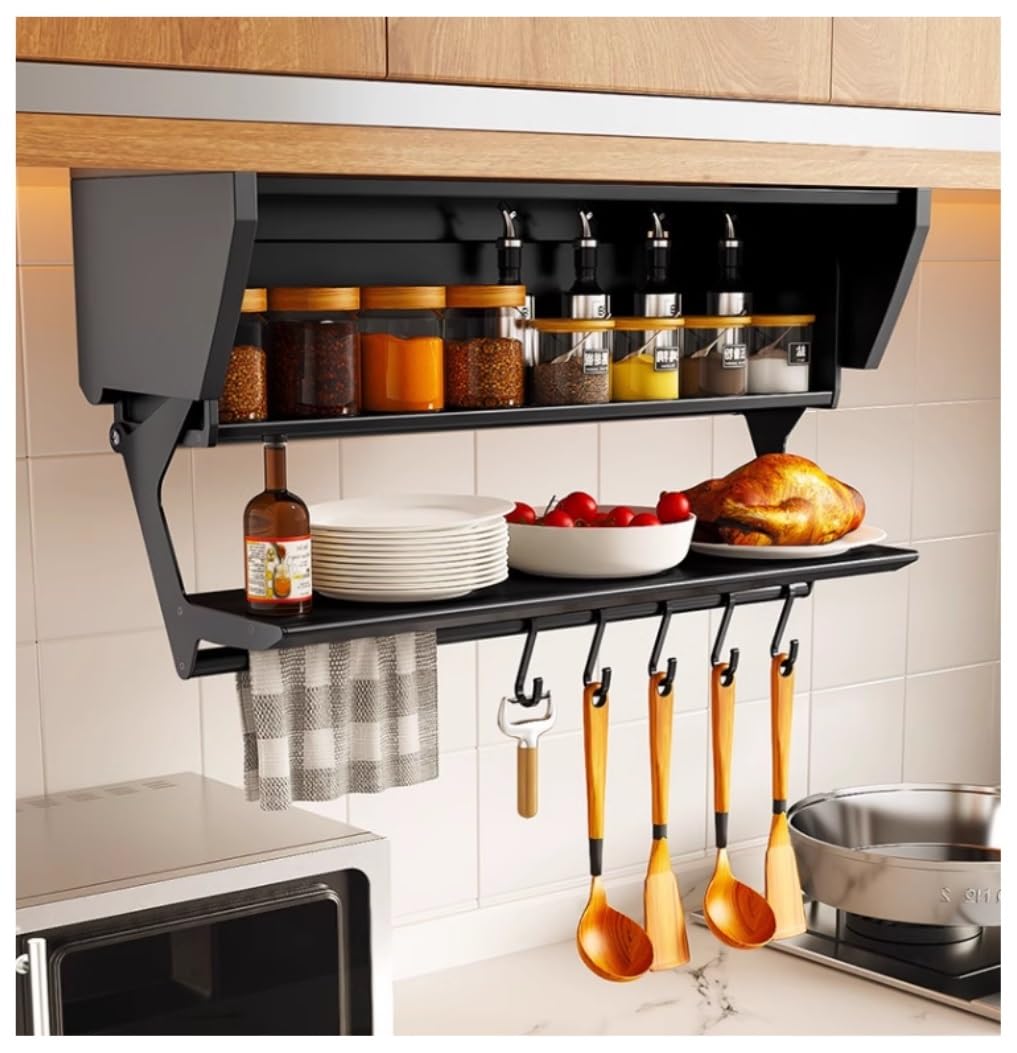YNIYUJKL Spice Rack Spice Organizer Spice Shelf Wall Mounted Spice Rack Organizer Aluminum Seasoning Organizer Shelf Kitchen Storage Rack Seasoning Organizer Spice Rack Organizer