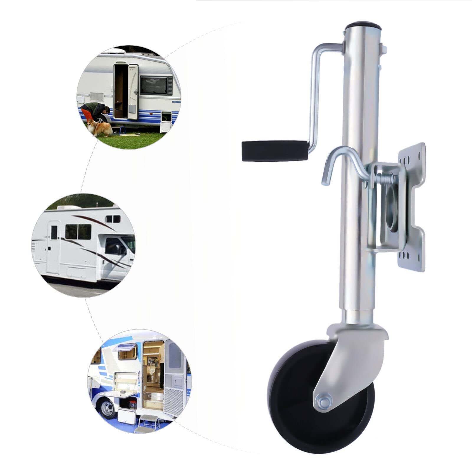 Automatik Stützrad Strapazierfähiges Stützrad Trailer Bugrad Für Pkw Anhänger, Für Anhänger, Wohnwagen & Pferdeanhänger, Anhänger Stützrad Set Aus Stahl Verzinkt, Mit Metallfelge