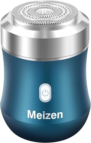 Meizen Mini afeitadora eléctrica, afeitadoras eléctricas para hombres, cuerpo de aleación, 25 cuchillas pequeñas, motor de 6500 RPM, uso de carga