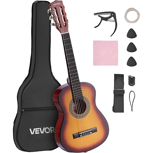 VEVOR Acoustic Guitar, Classical Guitar Starter Kit for Beginners, with Nylon Strings, Basswood Guitar, for Kids Adults Girls Boys Students