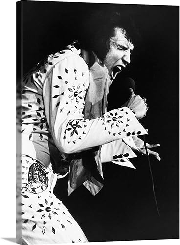 GREATBIGCANVAS Elvis On Tour, Elvis Presley, 1972 - Lienzo decorativo para pared, diseño de celebridades para decoración del hogar, 26 x 36 x 1.5