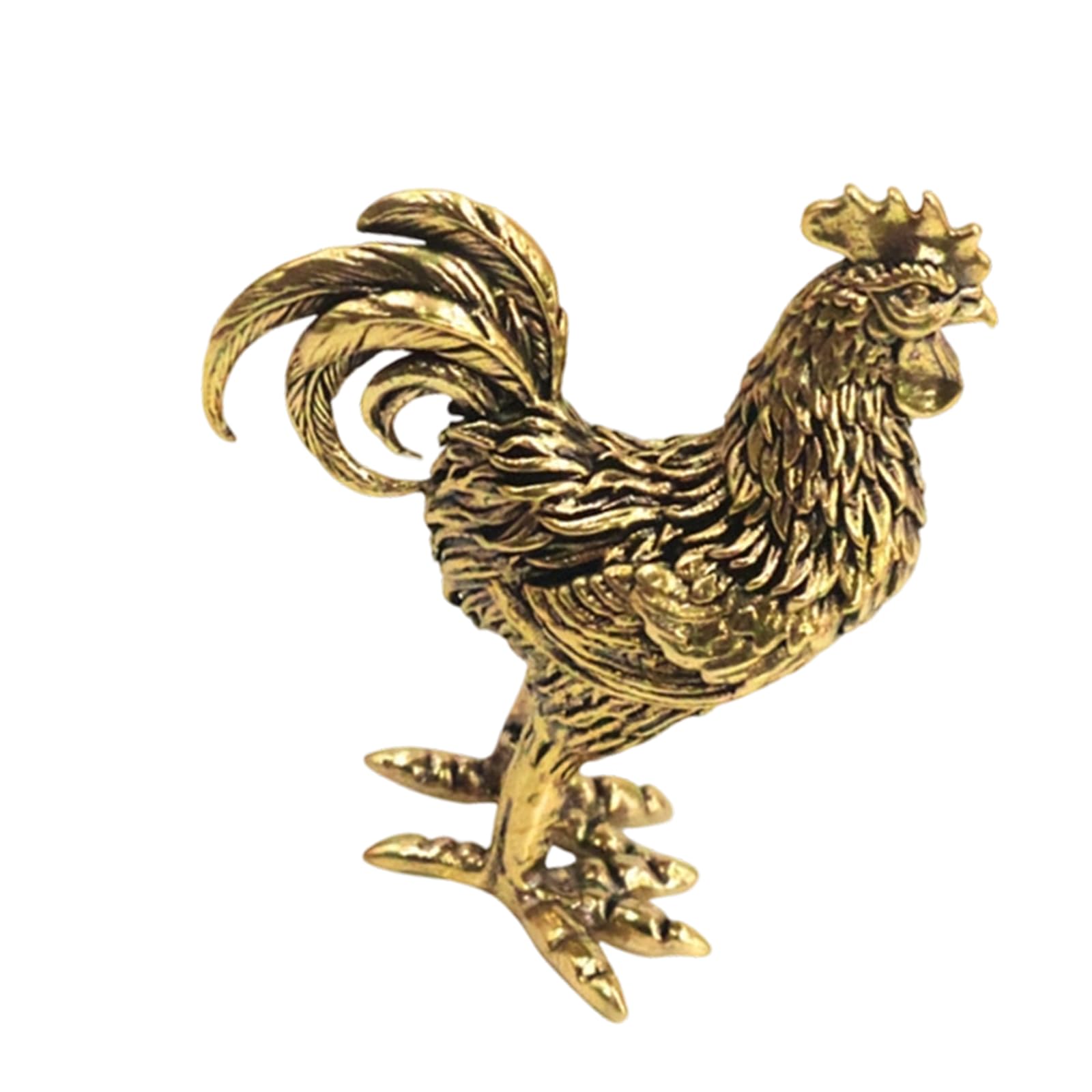 Snorvixre Brass Animal Statues Figurines Chicken Statue Sculptures Tabletop Centerpieces Home Decors Collectibles Chicken Sculptures