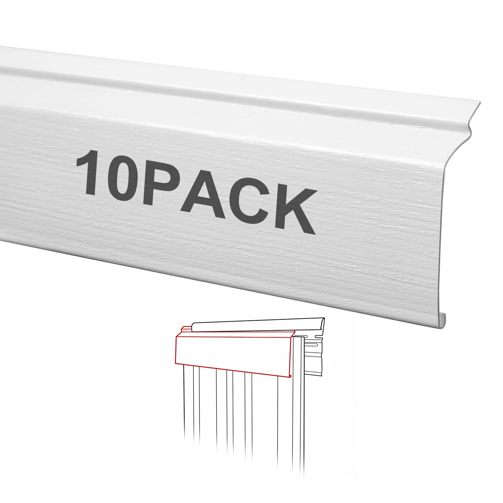 Yaocom 10 Pack 58 ft Vinyl Skirting White Top Front Trim for Mobile Home Skirting Coverage Vinyl Top Front Trim Skirt for Mobile Home Exterior White