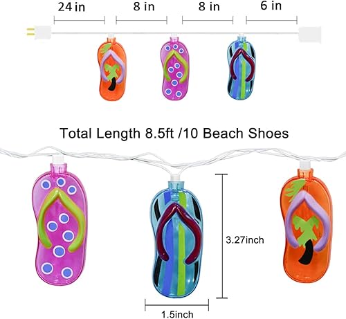 Miniatura 8 de Guirnalda de luces de flamenco rosa con 10 luces de flamenco rosa, luces decorativas temáticas de verano para campamento, tienda de campaña, boda,