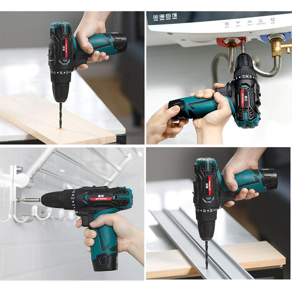 Drill Power Trapano Compatto Heavy Duty velocità variabile 1300mAh Li-Ion 17 + 1 Trapano dinamometrico Cacciavite Elettrico