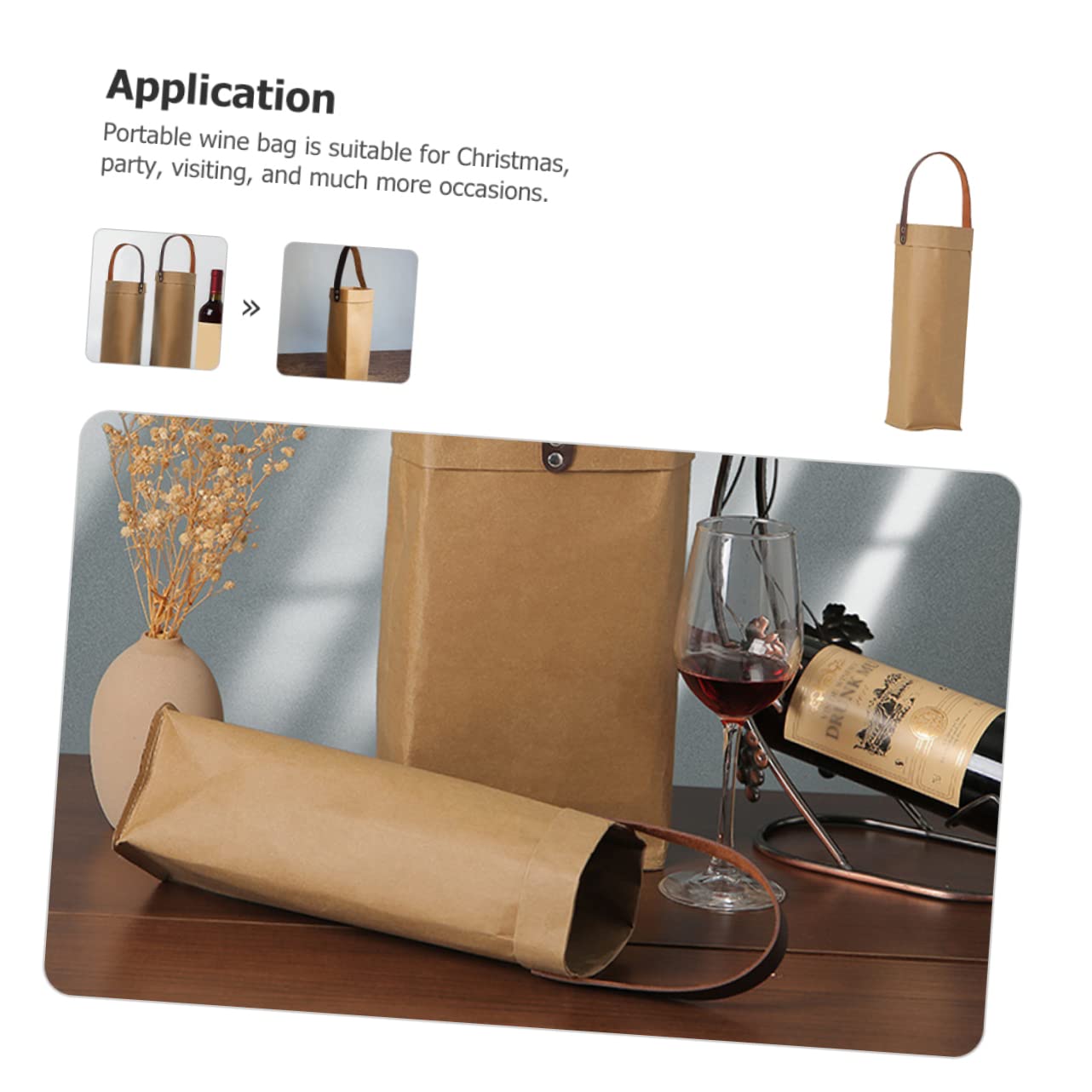 Zerodeko 5pièces à Vin Papier Kraft Lavable De Rangement Pour Bouteilles De Vin Pochettes De Présentation Élégantes Pour Événements Et