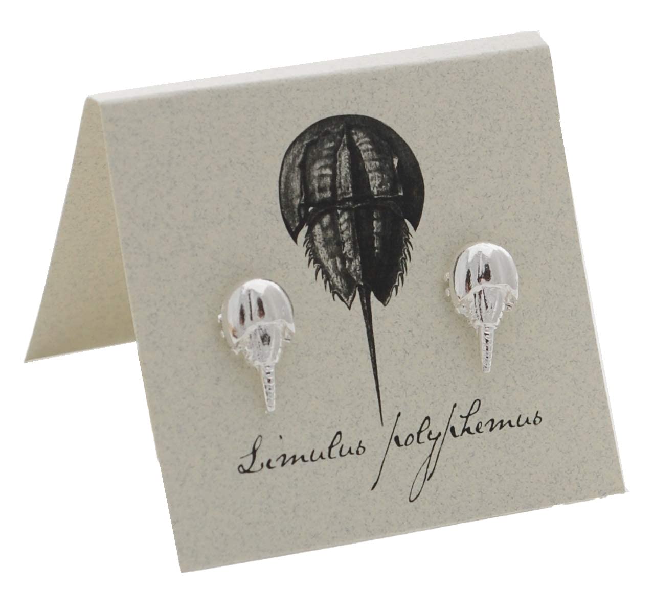 Horseshoe Crab Stud Earrings silver Handmade Products