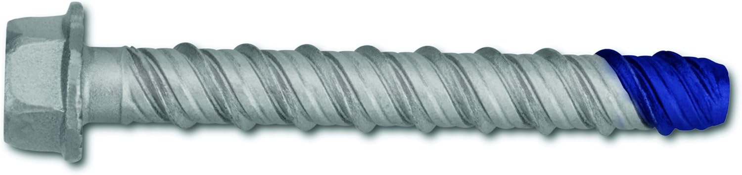 7244SD 1/2-Inch by 3-Inch Wedge-Bolt and Blue Tip Large Diameter Screw Anchor Carbon Steel, 50 Per Box