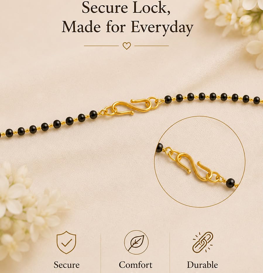 Image of DISHIS 14 /18K Yellow and Diamond Tanmaniya Mangalsutra for Women